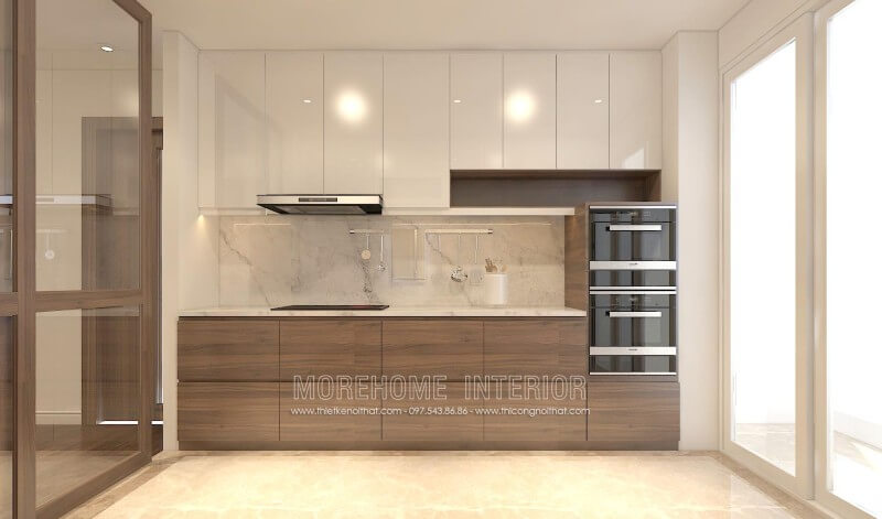 Thiết kế nội thất tủ bếp nhà phố phong cách hiện đại và tinh tế Tủ bếp gỗ, tủ bếp gỗ tự nhiên, tủ bếp tân cổ điển