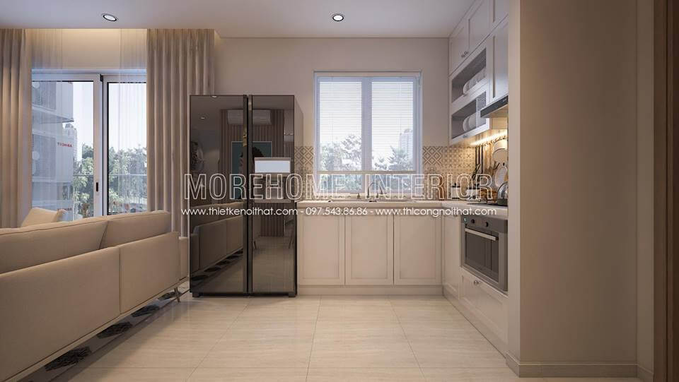 Thiết kế phòng bếp chung cư nhỏ với nội thất thông minh, tiết kiệm diện tích Thiết kế nhà bếp tiện nghi