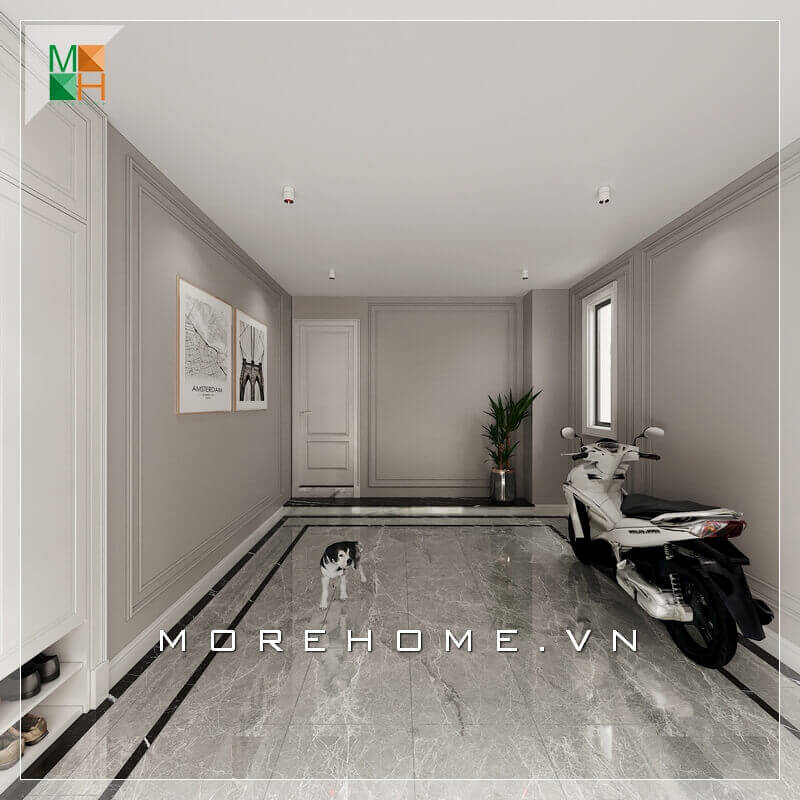 Thiết kế không gian nhà để xe hiện đại rộng rãi cho biệt thự, nhà phố. Thiết kế nội thất biệt thự