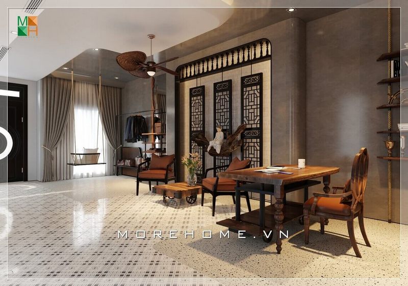 Ấn tượng với mẫu thiết kế nội thất rất hiện đại của phong cách Đông Dương khá đơn giản nhưng vẫn toát lên sự tiện nghi vốn có của nó.